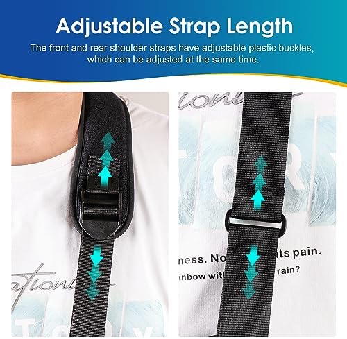 Mesh Arm Shoulder Sling Medical Shoulder Immobilizer for Shoulder Injury Torn Rotator Cuff, Breathable Arm Brace for Shower, Right Left Arm Stabilizes Elbow Arm Wrist Injury for Men Women (Black-M)