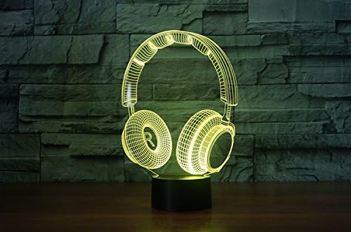 Earphone 3D Illusion Night Light Touch Table Desk Lamp