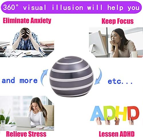Desk-Fidget-Kinetic-Toys Cool-Gadgets: Cool-Stuff Thing Game Toy for Adult Teen Children Kid, Optical-Illusion Stress Relief Gifts for Man Women Home Office School Christmas Spinning Up 180 Seconds