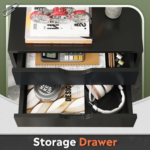 DEVAISE 5-Drawer Filing Cabinet, Under Desk file Cabinet, Black