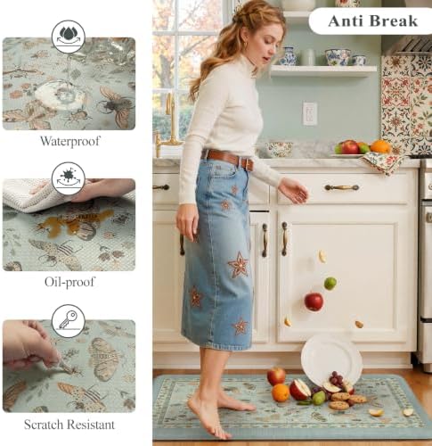 LEEVAN Anti Fatigue Kitchen Mats for Floor, Cushioned Kitchen Mat Set 2PCS