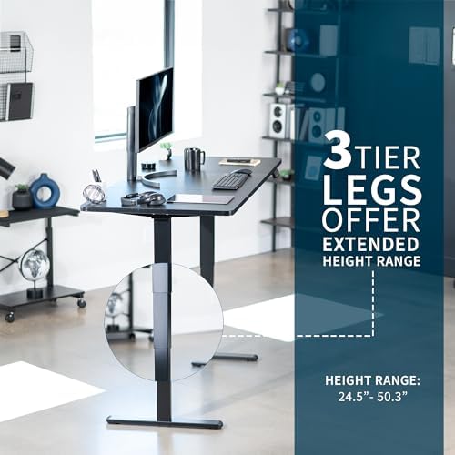 VIVO Black 71 x 30 in Standing Desk, DESK-KIT-2B7B