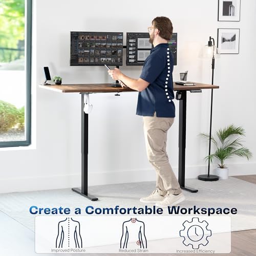 VIVO Rustic Vintage Brown 71 x 30 in Standing Desk, DESK-KIT-1B7N
