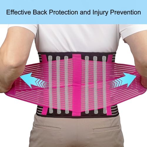 Back Brace for Lower Back Pain, Lumbar Support for Women&Men 02 Pink-XXL