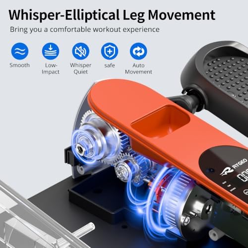Under Desk Elliptical Machine, Mini Ellipse Leg Exerciser as Seen on TV, Portable Quiet Electric Seated Pedal Exerciser While Sitting for Seniors, 12 Speeds, Manual & Auto Mode for Home & Office