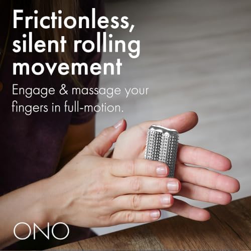 ONO Roller - Handheld Fidget Toy for Adults | Help Relieve Stress, Anxiety, Tension | Promotes Focus, Clarity | Compact, Portable Design (Acupressure, Junior Size - Stainless Steel)