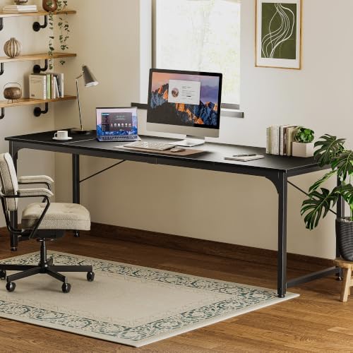 Huuger Computer Desk, 86.6 Inch Home Office Desk