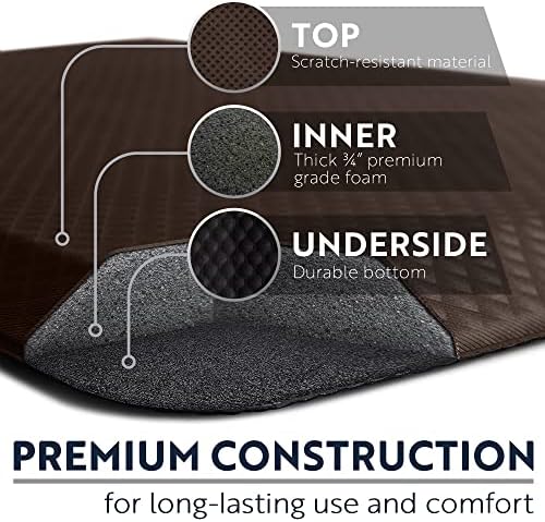 KANGAROO Cushioned Anti Fatigue Kitchen Mats for Floor, 24x70 Brown