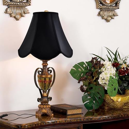 GO&SO Lamp Shades 1Pc,6" x 13" x 10.6",Bell Lamp Shade,Black Petals