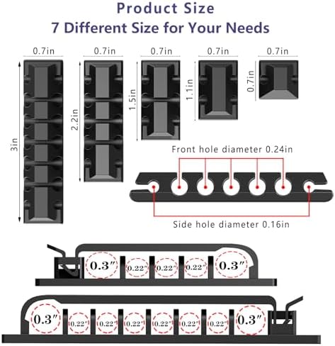 ELII 327 PCS Cable Management Kit 4 Cable Cable Sleeves,65 Cable Clips