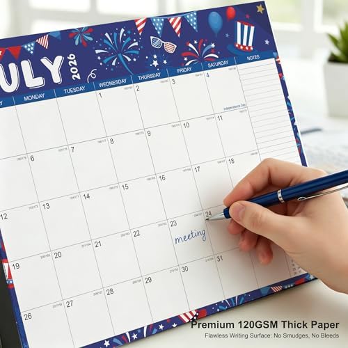 COMIX Desk Calendar 2026-2027, Large 22" x 17" Monthly Desktop Planner Pad with Frosted Cover, 18 Months July 2026 to December 2027, Side Bound Thick 120 GSM Paper for Office School Home