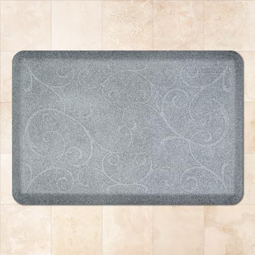 WellnessMats Bella Collection Anti-Fatigue Floor Mat, Polyurethane - Ergonomic Support Pad for Home, Kitchen, Garage, Office Standing Desk - Water Resistant - Made in USA