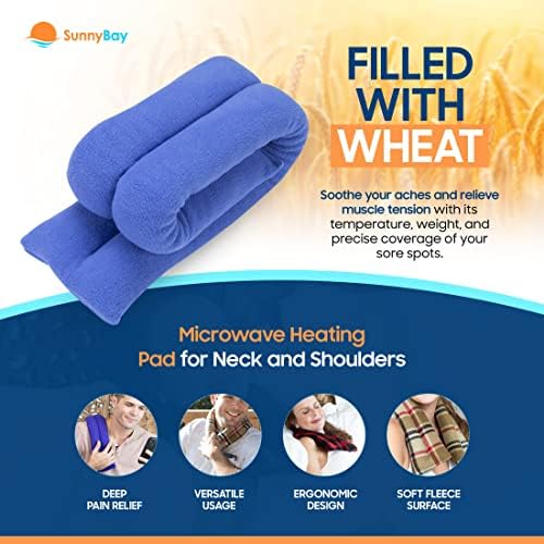 SunnyBay Heating Pad, Neck and Shoulder Wrap, 26 inch, Sky Blue