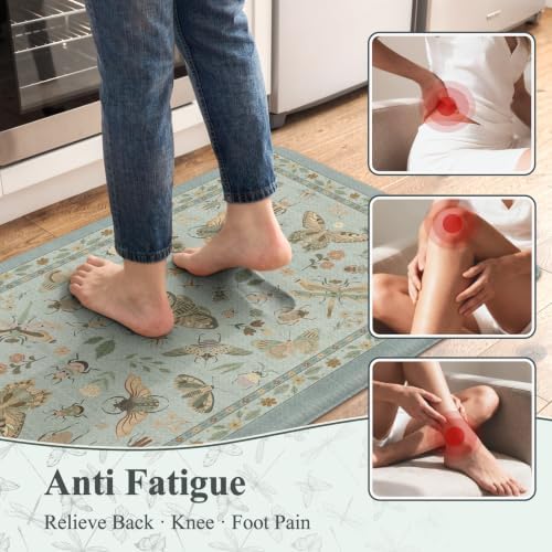 LEEVAN Anti Fatigue Kitchen Mats for Floor, Cushioned Kitchen Mat Set 2PCS