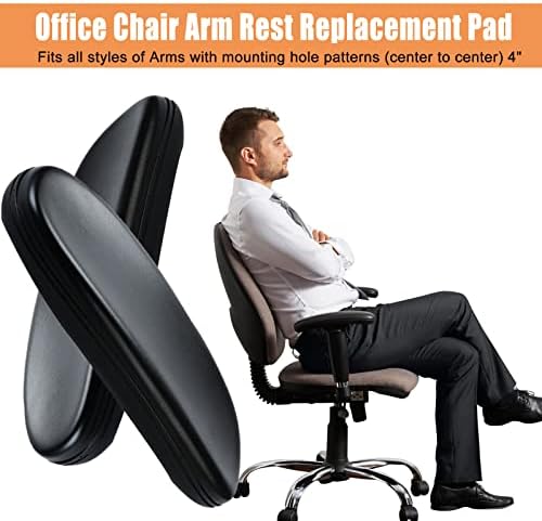 Replacement Office Chair Arm Replacement Armrest Pads Oval Shaped Office Chair Parts Arm Rest for Desk Chair with Mounting Hole Patterns Screws (Classic)