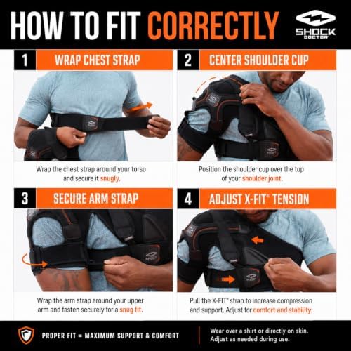 Shock Doctor Rotator Cuff Shoulder Brace for Men, Shoulder Brace for Women