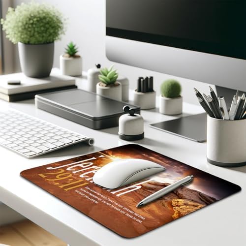 Christian Jeremiah 29:11 Scripture Mouse Pad, Rock Sunset Desert Desk Mat