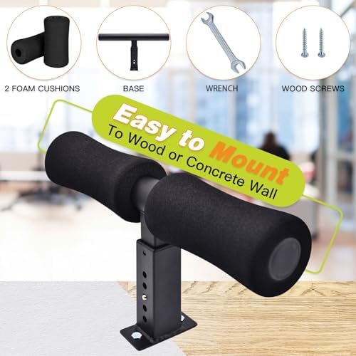 Wall Mounted Nordic Hamstring Curl - LAT Pulldown Machines and Sit Up Exercises -Versatile Workout Tool for Nordic Curls Spanish Squats Core Twists,Enhance Your Core Strength and Leg Curls