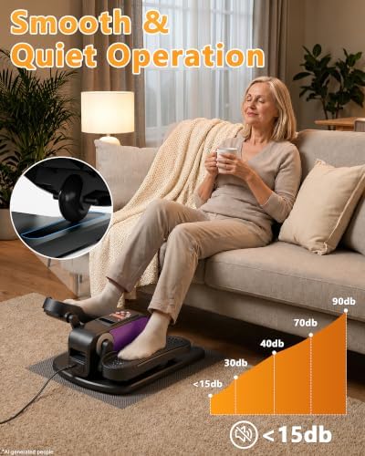 Mini Under Desk Elliptical Electric Leg Exerciser for Senior 12 Speed 4Mode