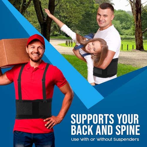 NYOrtho Back Brace For Women & Men - 5XL - 54"-58" - Relieves Back Pain - Back Support Brace with Suspenders - osteoporosis back brace - Maximum Posture & Spine Support - Hook & Loop Back brace - Mens back brace.
