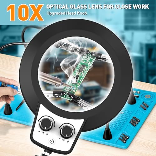 Helping Hands Soldering Station, 10X Magnifying Glass with Light