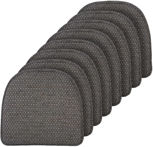 Klear Vu Raindrop The Gripper Non Slip Chair Cushions, Soft & Comfortable Seat Pad, Sitting Pillow for Kitchen, Dining or Office, 8 Count (Pack of 1), 04 Gray