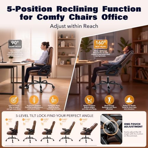 Ergonomic Office Chair Lumbar Support, Executive Computer Desk Chair Comfy