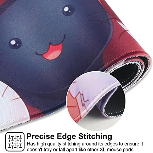 Large Gaming Mouse Pad with Stitched Edges,[27.5x11.8In] Extended Mouse Pad with Non-Slip Natural Rubber Base for Gamer/Desktop/Office/Home (70x30 Cat)