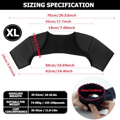 FERCAISH Double Shoulder Brace, Breathable Sports Protective Gear for Chronic Tendinitis Pain Relief, Shoulder Strap Brace for Sleeping Outdoor Lifting Sports(XL)