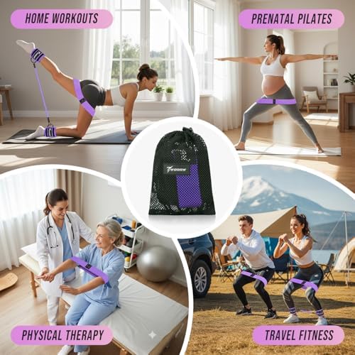 WOQQW Ankle Resistance Bands with Cuffs & Booty Bands Set for Legs & Glutes