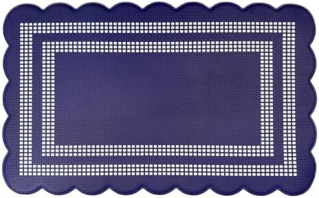 Anti Fatigue Scallop Mat 18 x 30 in, Remi, Navy/White