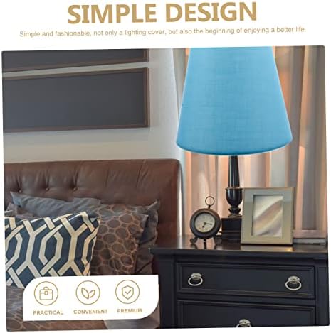 Garneck Fabric Clip-On Lamp Shade Soft Blue Decorative Shade for Table and Floor Lamps Removable Adjustable Light Filter Bulb Clips