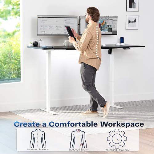 VIVO Black 83 x 30 in Standing Desk, DESK-KIT-1W8B