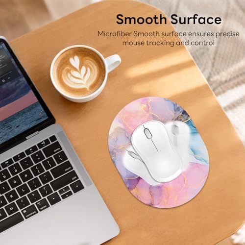 Oval Mouse Pad 6x8in Non-Slip for Laptop,Dream Marble