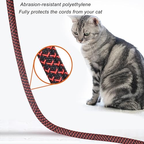 Cable Management Sleeve, Split Design, 25FT - 1/2 Inch, Black/Red