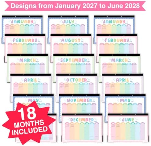 Large Desk Calendar 2027 - Desktop Calendar 2027-2028