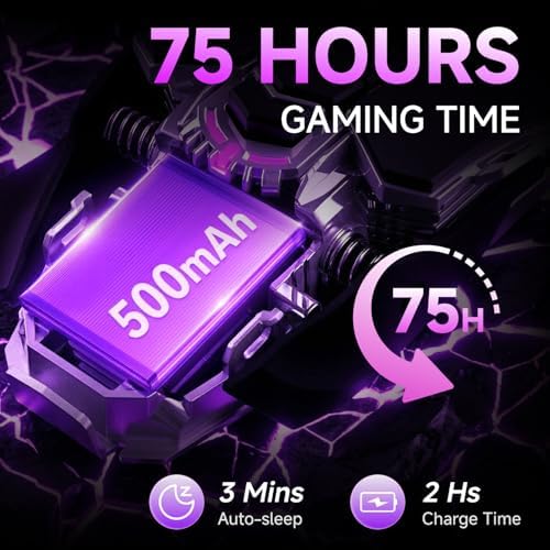 EWEADN G5 Tri-Mode Wireless Gaming Mouse, 12800 DPI Programmable Ergonomic Mouse with Metal Base for Stability, 500mAh Rechargeable, 8 Macro Buttons, Rapid Fire Key, RGB Backlit for FPS PC Mac - Black