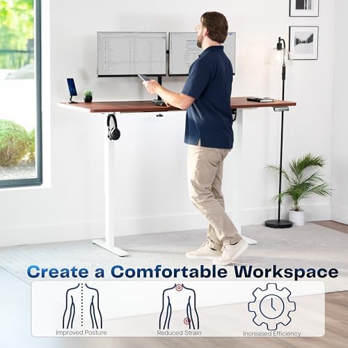 VIVO Dark Walnut 71 x 30 in Standing Desk, DESK-KIT-1W7D