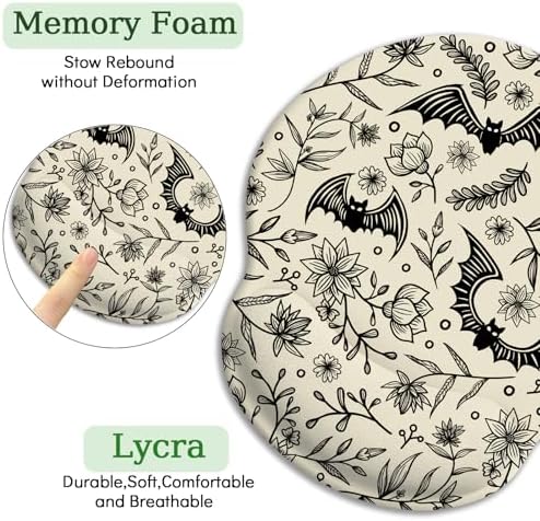 LIMKRIAN Goth Bat Ergonomic Mouse Pad with Gel Wrist Rest, 9.8 x 8.6 in