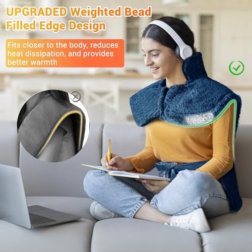 Massaging Heating Pad for Neck and Shoulders and Back Pain Relief