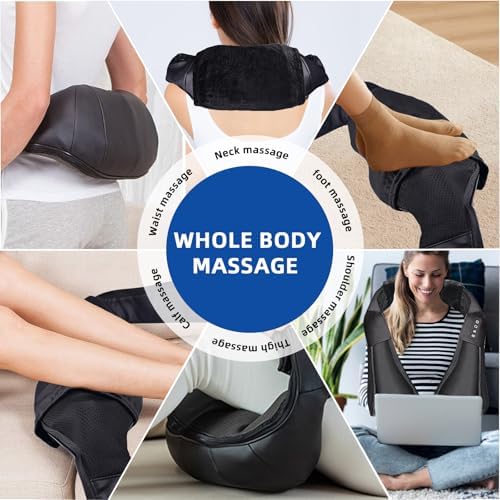 Joyset Shiatsu Neck and Back Massager with Heat, 8-Node,NOT Cordless