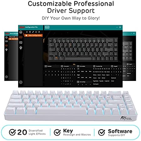 RK ROYAL KLUDGE RK68 Wireless Hot Swappable 65% Mechanical Keyboard Gaming