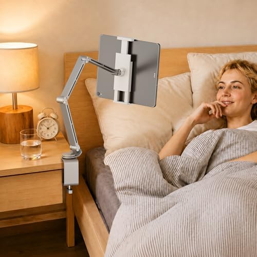Houele Tablet Stand Holder for Desk iPad Stand Desk Mount, Silver
