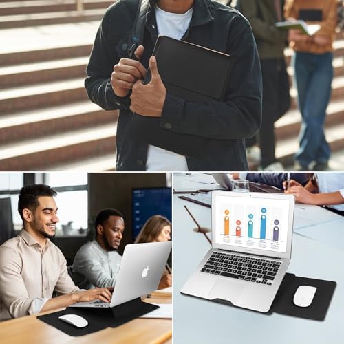 HoYiXi 13.3'' /13.6'' Laptop Sleeve Case Leather Bag with Stand Compatible with MacBook Pro 14/MacBook Air 13(M1 M2)/13.3'' Yoga/Dell XPS 13/HP/Matebook 14'' Laptop case, Black