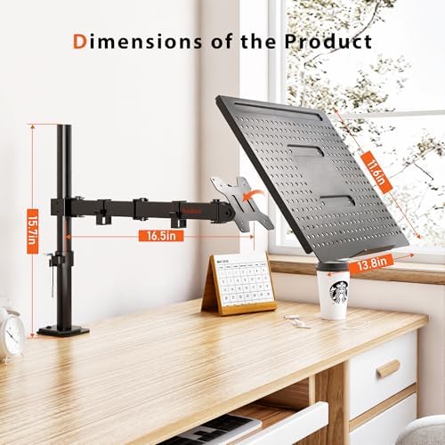 BONTEC Laptop Arm for Desk, 13-32 Inch, 22lbs, VESA 75/100 Compatible