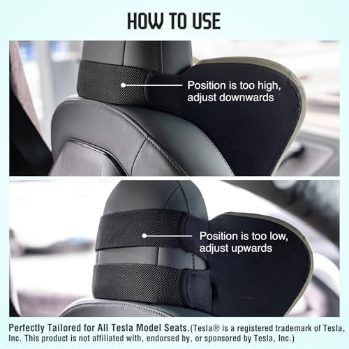Car Neck Pillow for Driving Seat, Soft Memory Foam Headrest Pillow with Adjustable Strap and Removable Cover, Ergonomic Neck Support for Car, Office Chair, Gaming Chair – Dark Grey