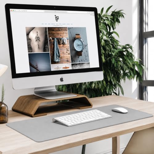 Large Mouse Pad Desk Mat Large Office Desk Pad Gaming Mouse Pad, Gray
