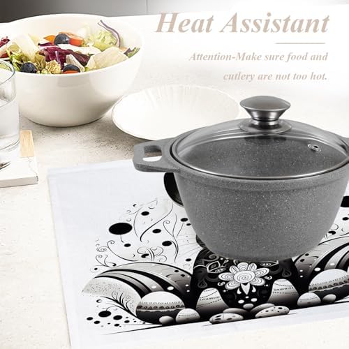 Shrahala Bunny Eggs Set of 6 12 X 18 Inch Linen Placemats, Decorative Bunny with Eggs Burlap Table Mat Washable Double Layered Heat Insulation for Indoor/Outdoor