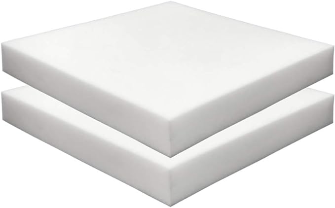 Foamma 2-Pack 2" x 18" x 18" High Density Upholstery Foam, Chair Cushion Square Foam for Dining Chairs, Wheelchair Seat Cushion Replacement