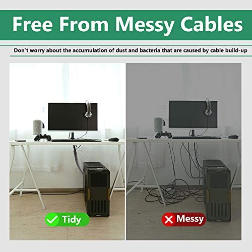StangH Flexible Cable Management Sleeve kit, 39 Inches, 2 Pieces -Grey